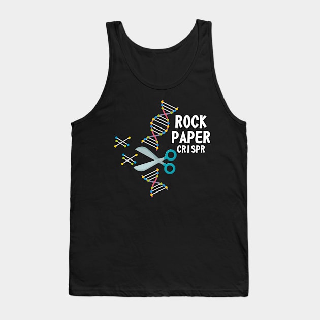 Rock Paper Chrispr Scissors Scientist Biologist Medicine Gift Tank Top by FunnyphskStore